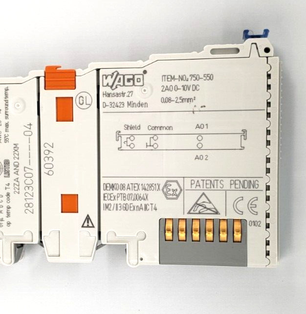 Wago 750-550 2-Channel Analog Output Module 2A00-10V DC 750550 – Guaranteed