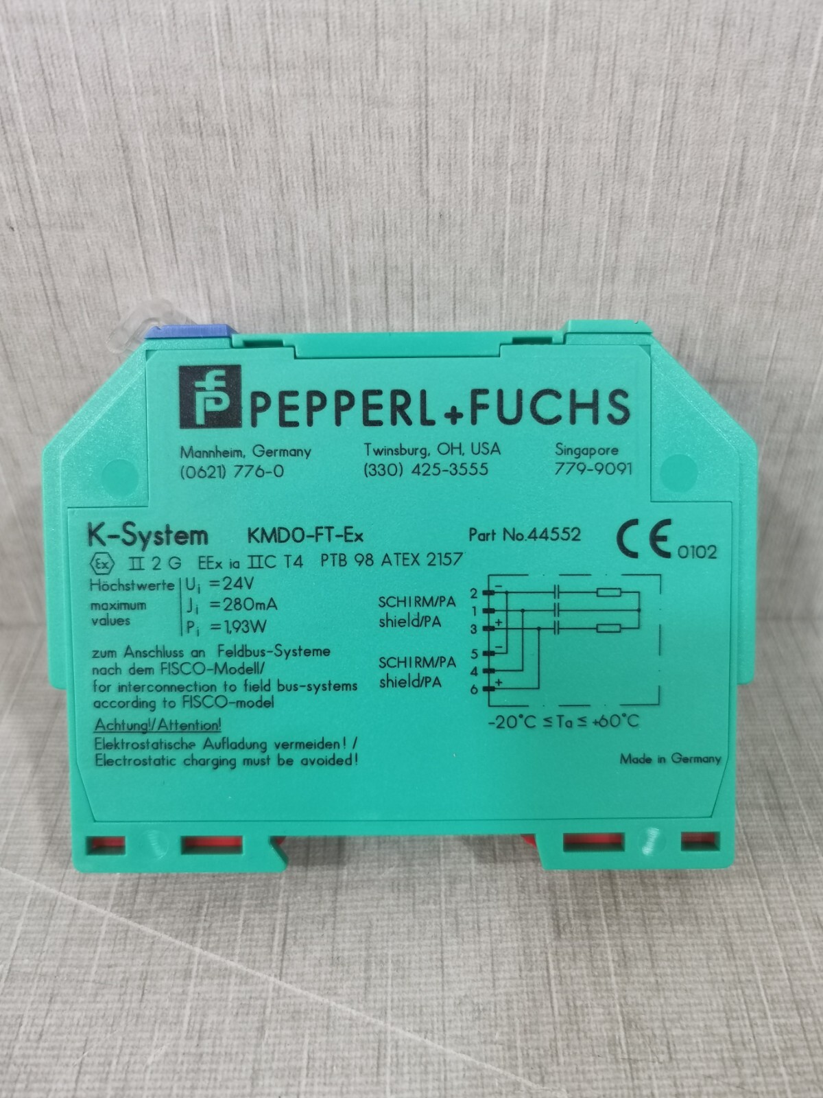 PEPPERL+FUCHS KMDO-FT-Ex P/N 44552 TERMINATION RESISTOR- WITH FILTY BOX
