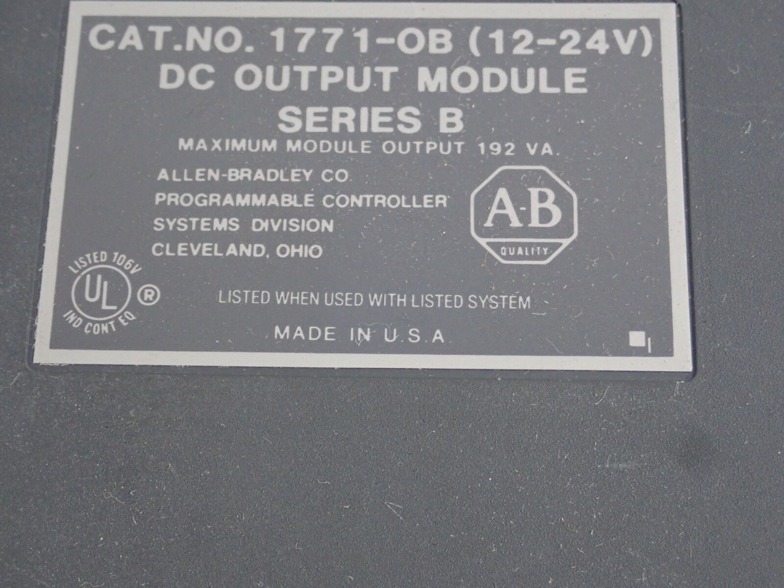 ALLEN BRADLEY 1771-OB 12-24V SER B DC OUTPUT MODULE