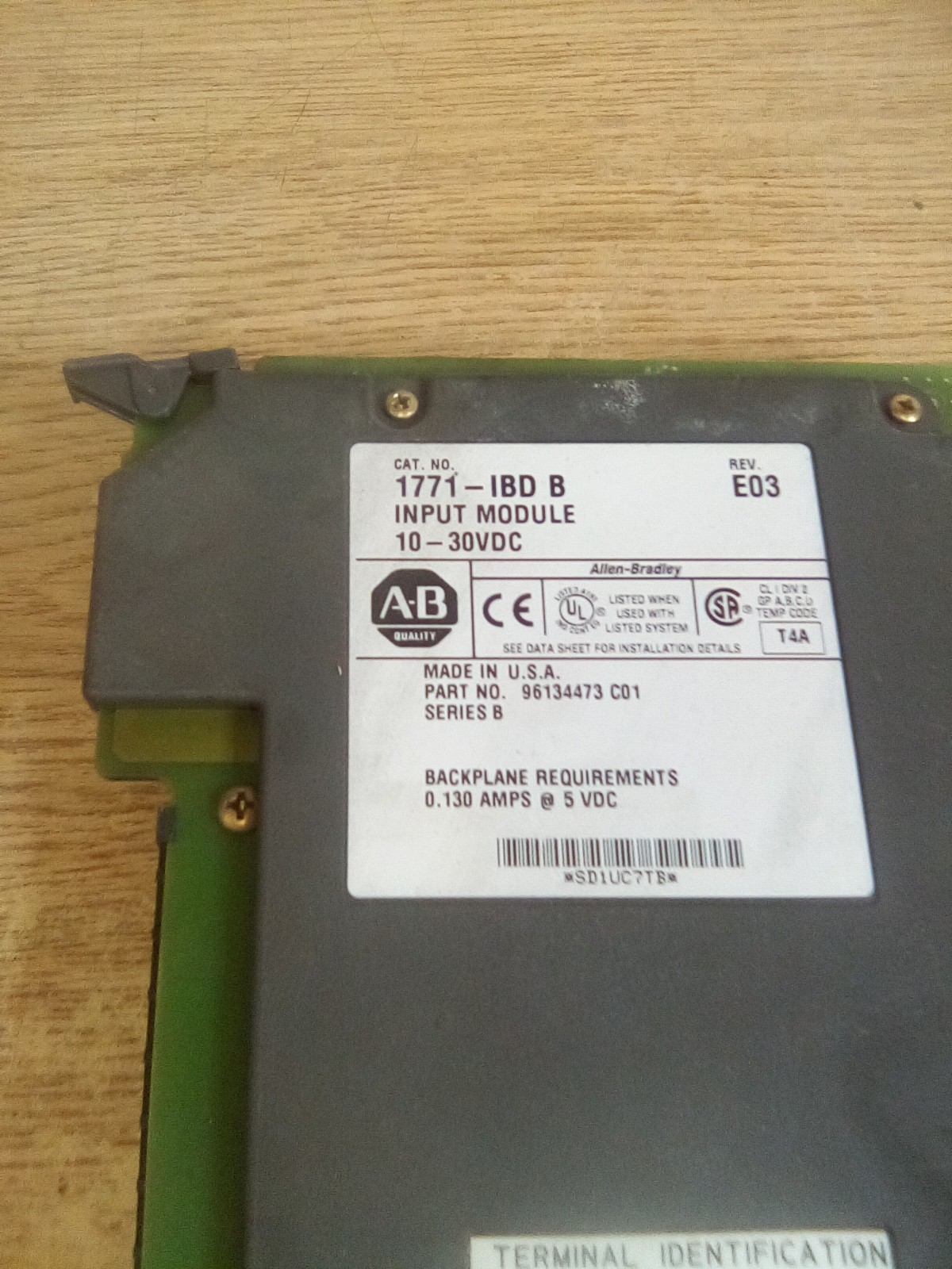 Allen Bradley 1771-IBD B Rev. E03 Input Module 10-30VDC