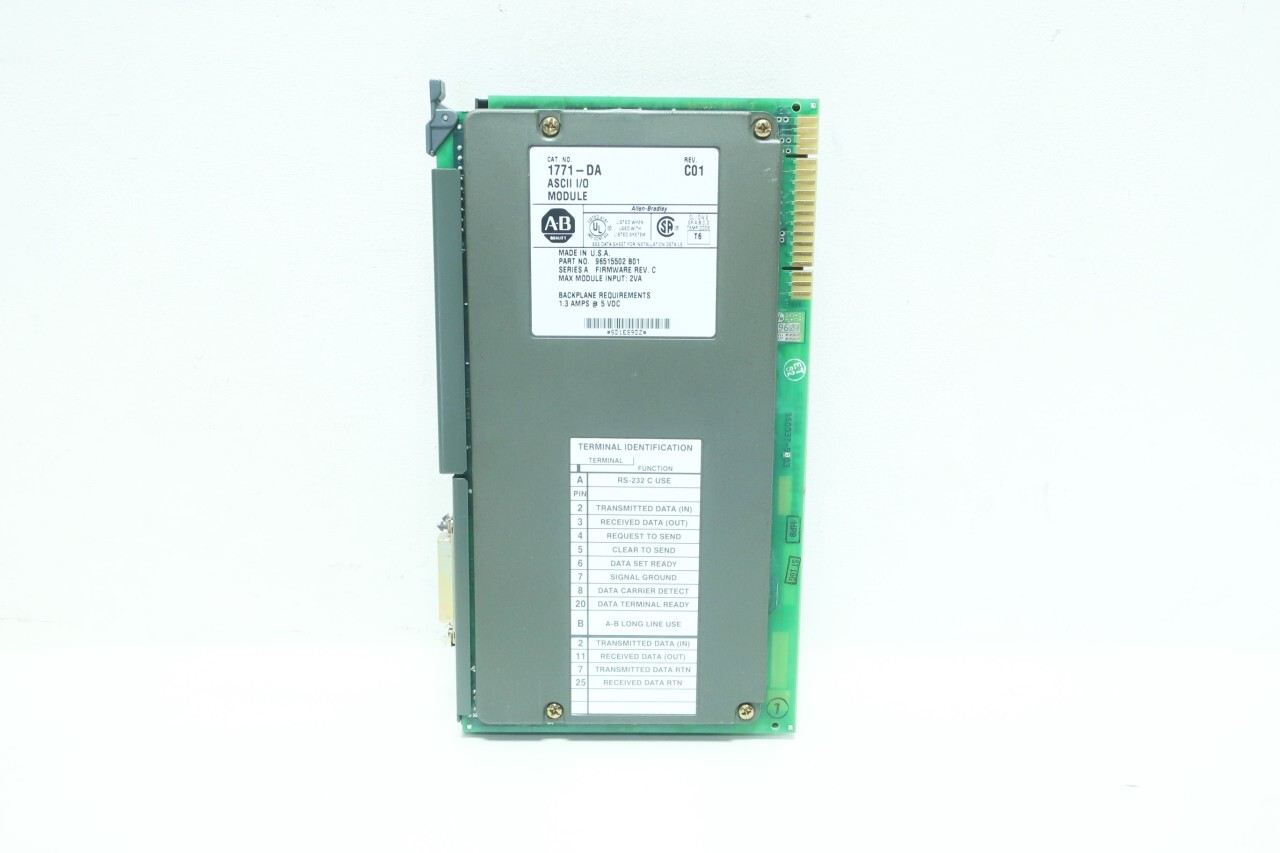Allen Bradley 1771-DA Rev C01 Ascii I/o Module