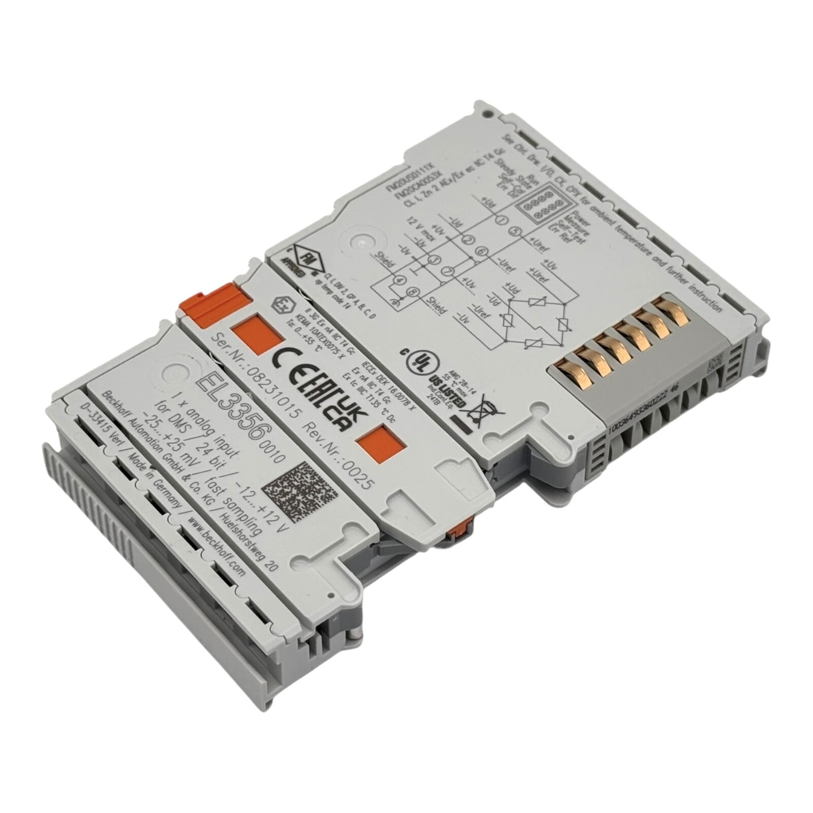 Beckhoff EL3356 0010 EtherCAT Terminal 1 Channel Analog Input 24 Bit -Unused/Original Packaging-