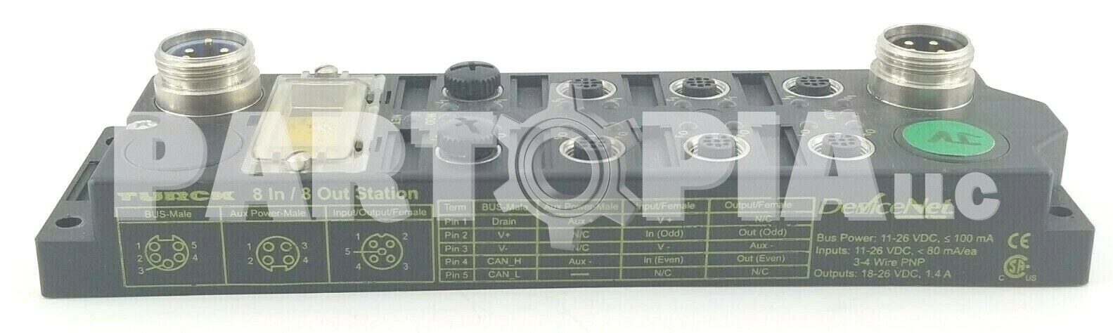 Turck, FDNP-S0808H-WW, I/O Module, 8 Digital PNP Inputs, 8 Digital Outputs, 1.4A