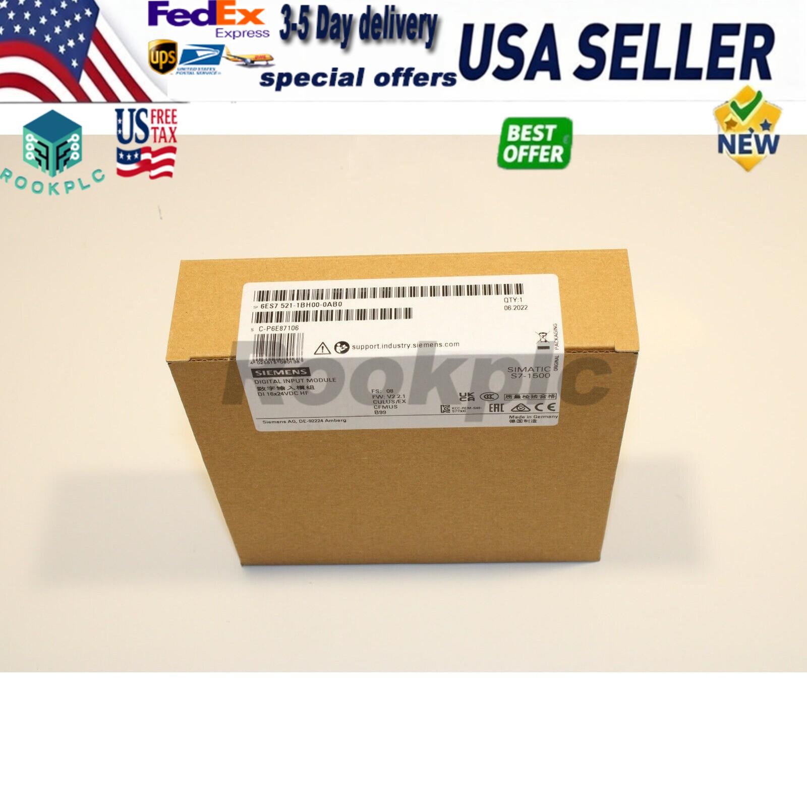 New Siemens SIMATIC S7-1500 digital input 6ES7521-1BH00-0AB0 6ES7 521-1BH00-0AB0