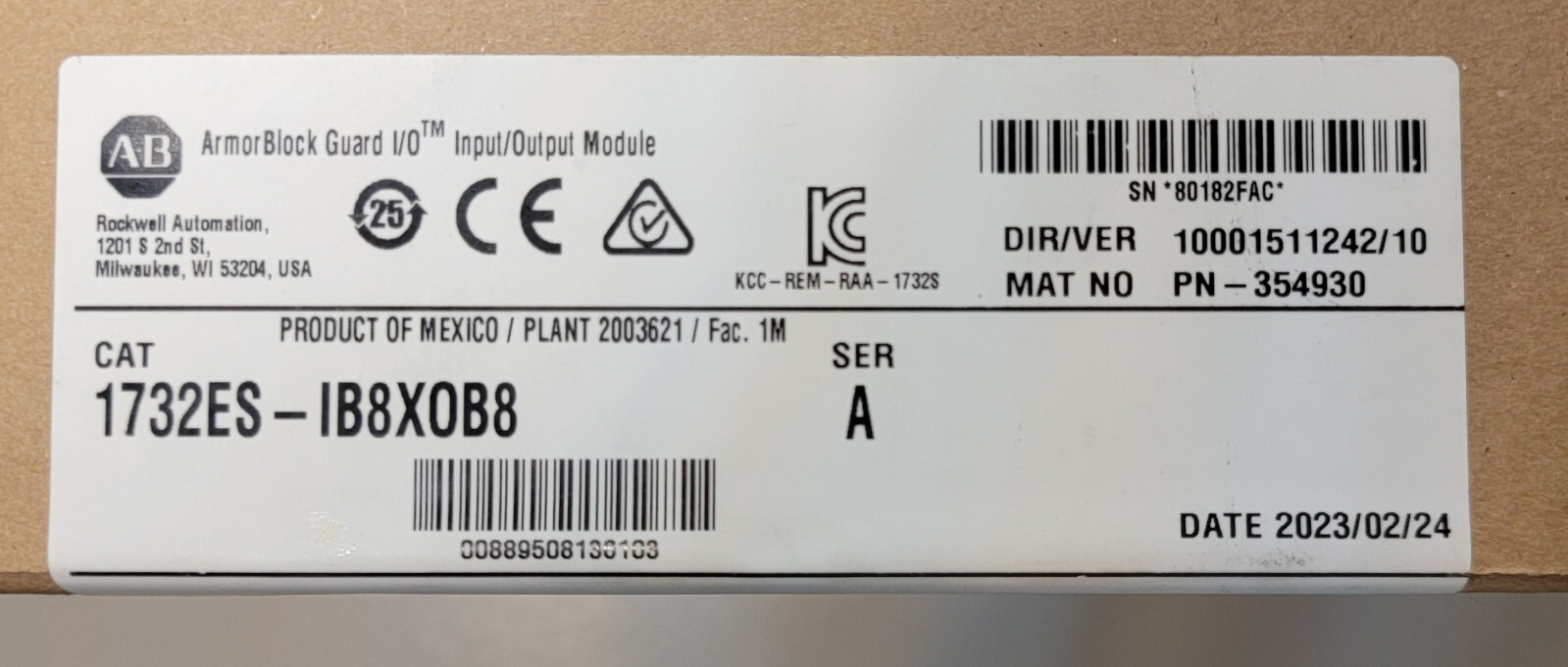 ArmorBlock 1732ES-IB8XOB8 Guard I/O Input/Output Module Rockwell New Sealed