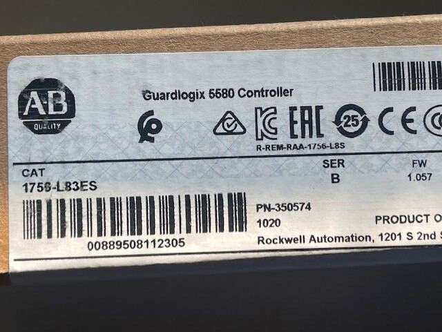 1PC Allen Bradley 1756-L83ES /B ControlLogix Processor – New Sealed