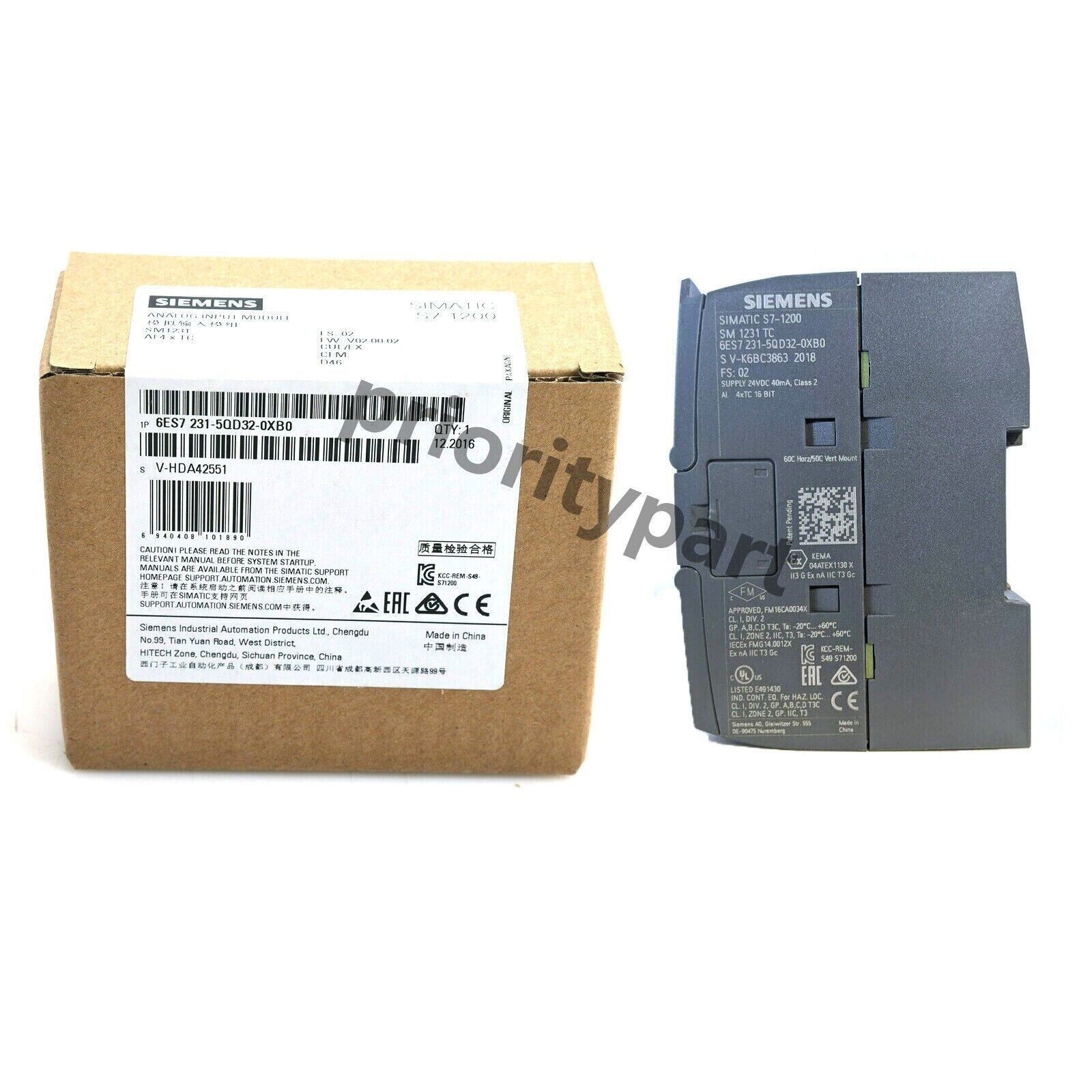 New In Box Siemens SIMATIC S7-1200 6ES7231-5QD32-0XB0 Analog Input Module