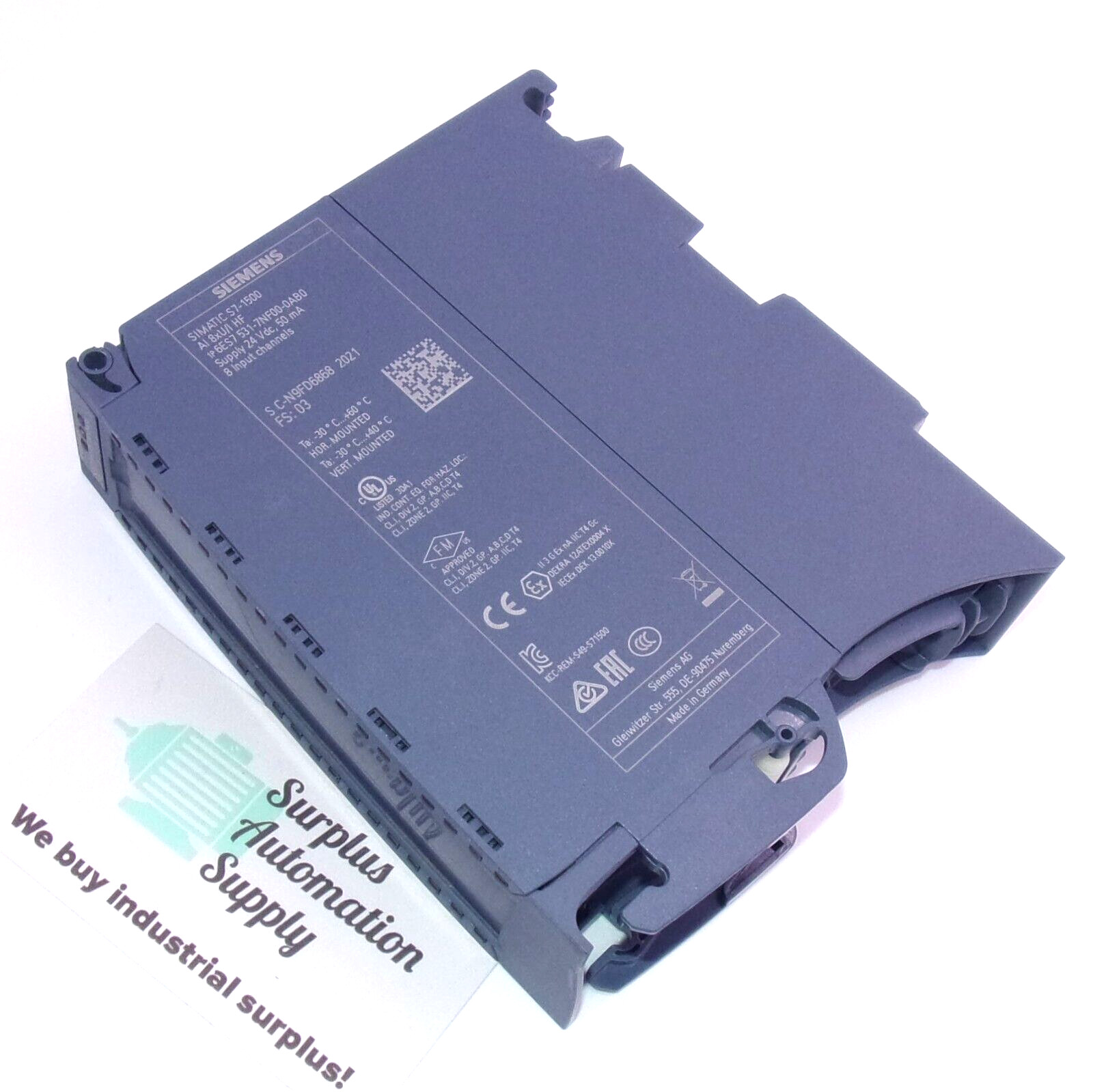 Siemens SIMATIC S7-1500 8-Channel Analog Input Module 6ES7531-7NF00-0AB0