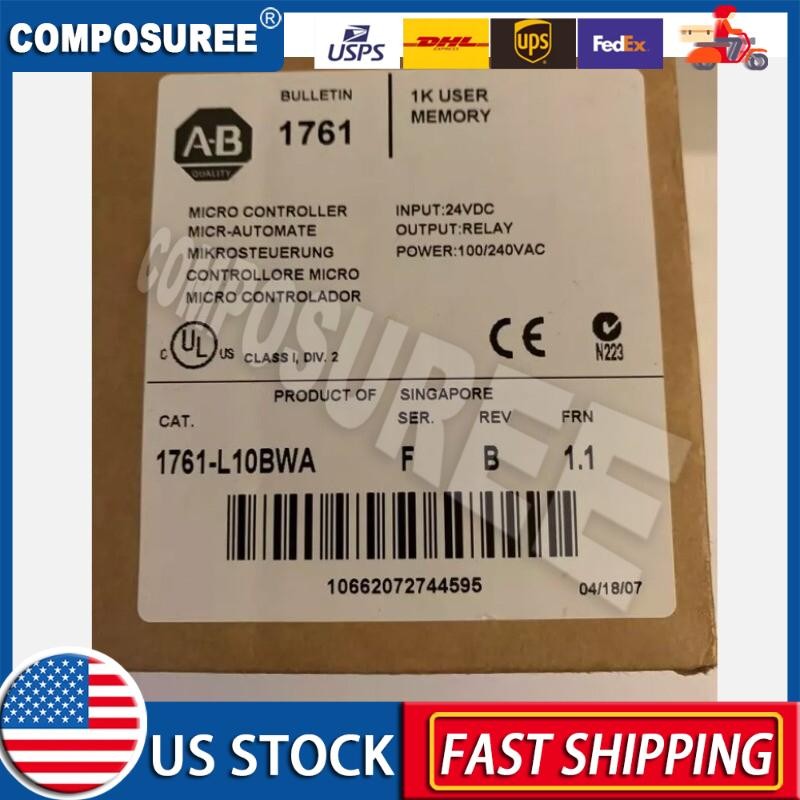 New Sealed AB 1761-L10BWA MICROLOGIX 1000 Controller 1761L10BWA US Free Tax