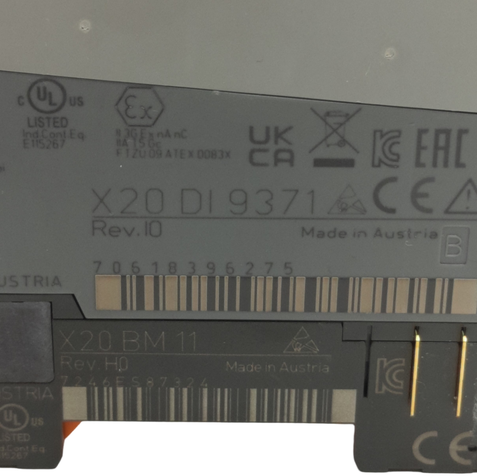 B&R X20DI9371 Digital I/O Module, 12 Digital Inputs, 24VDC Sink 1-Wire