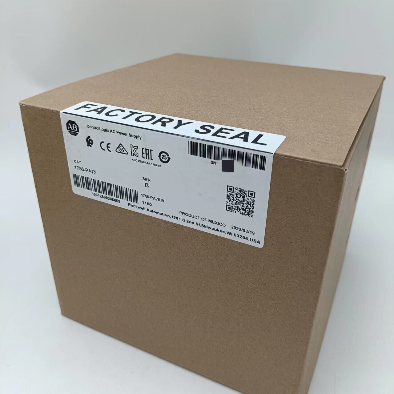 NEW- Allen-Bradley 1756-PA75 SER B PLC ControlLogix AC Power Supply 1756PA75 USA