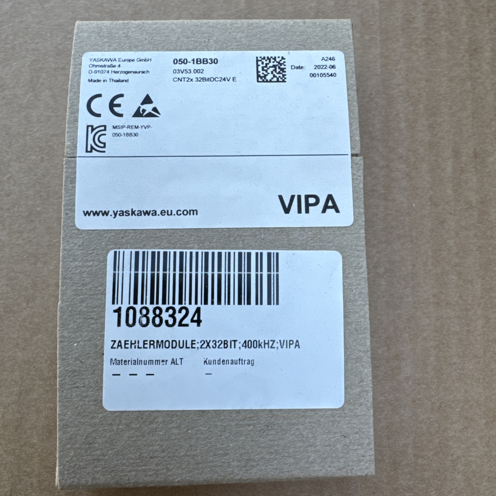 Yaskawa-VIPA 050-1BB30 counter modules 2x32bit 400kHZ new original packaging new DC24V counter