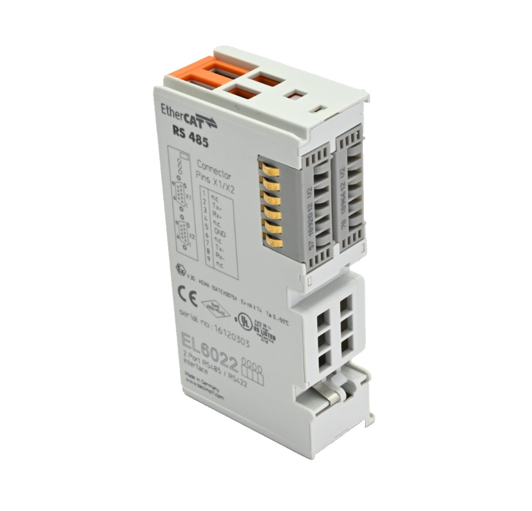 Beckhoff EL6022 EtherCAT Terminal, 2-channel, Serial, RS422/RS485, D-Sub