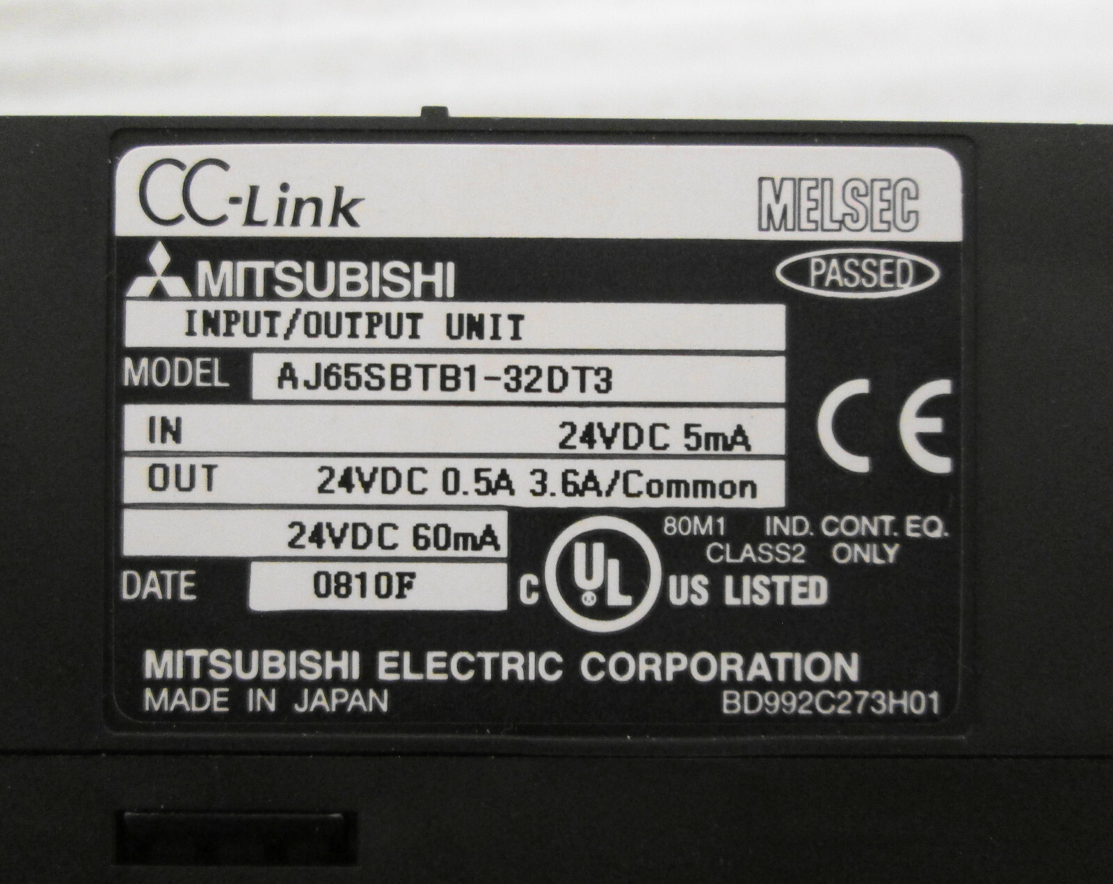 Mitsubishi AJ65SBTB1-32DT3 Input Output Unit In 24VDC 5mA Out 24VDC 0.5A 3.6A