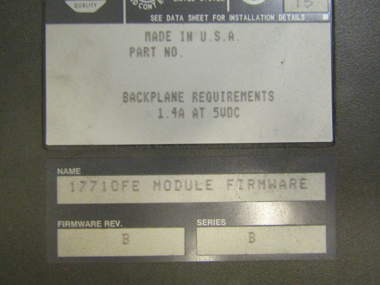 🔥ALLEN BRADLEY 1771-OFE1 ANALOG OUTPUT MODULE SERIES B FWR B W/ 1771-WC ARM