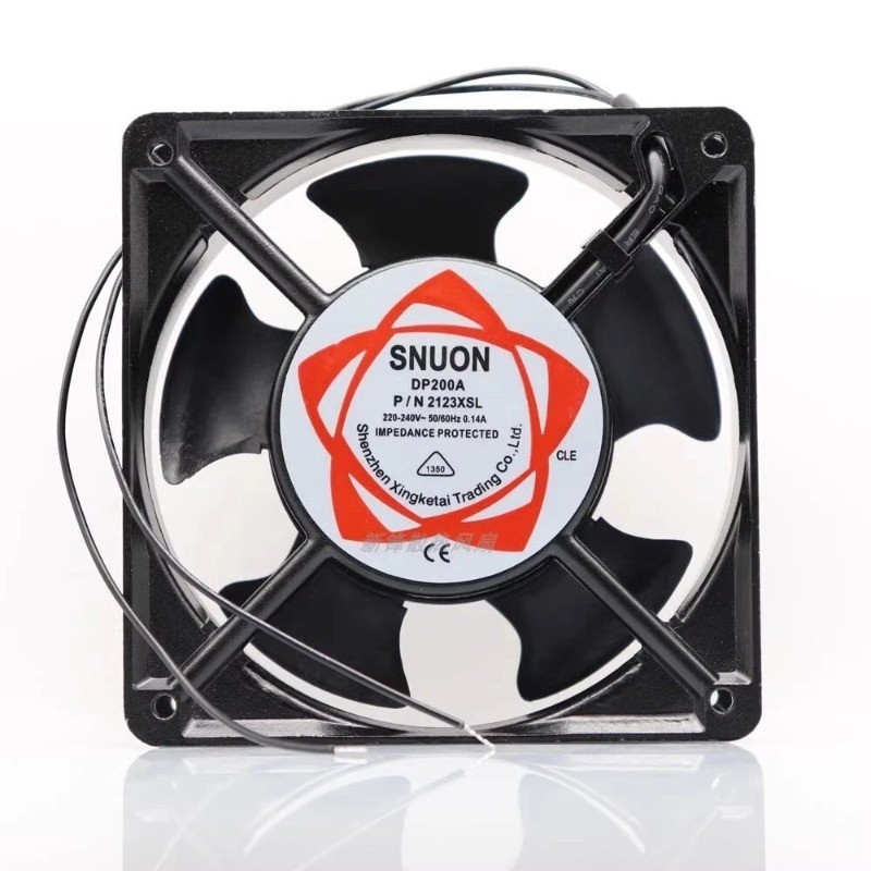 SNUON DP200A P/N 2123XSL 12038 220V-240V 0.14A 12CM Silent Cooling Fan