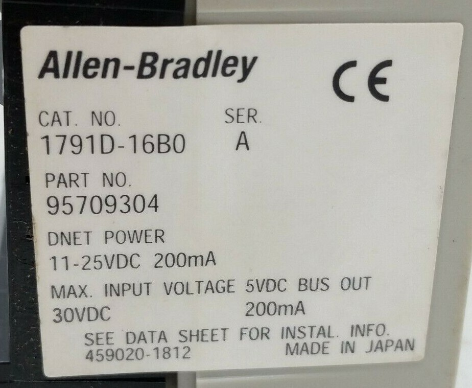 Allen-Bradley 1791D-16B0 CompactBlock I/O for DeviceNet – CRACKED PLASTIC