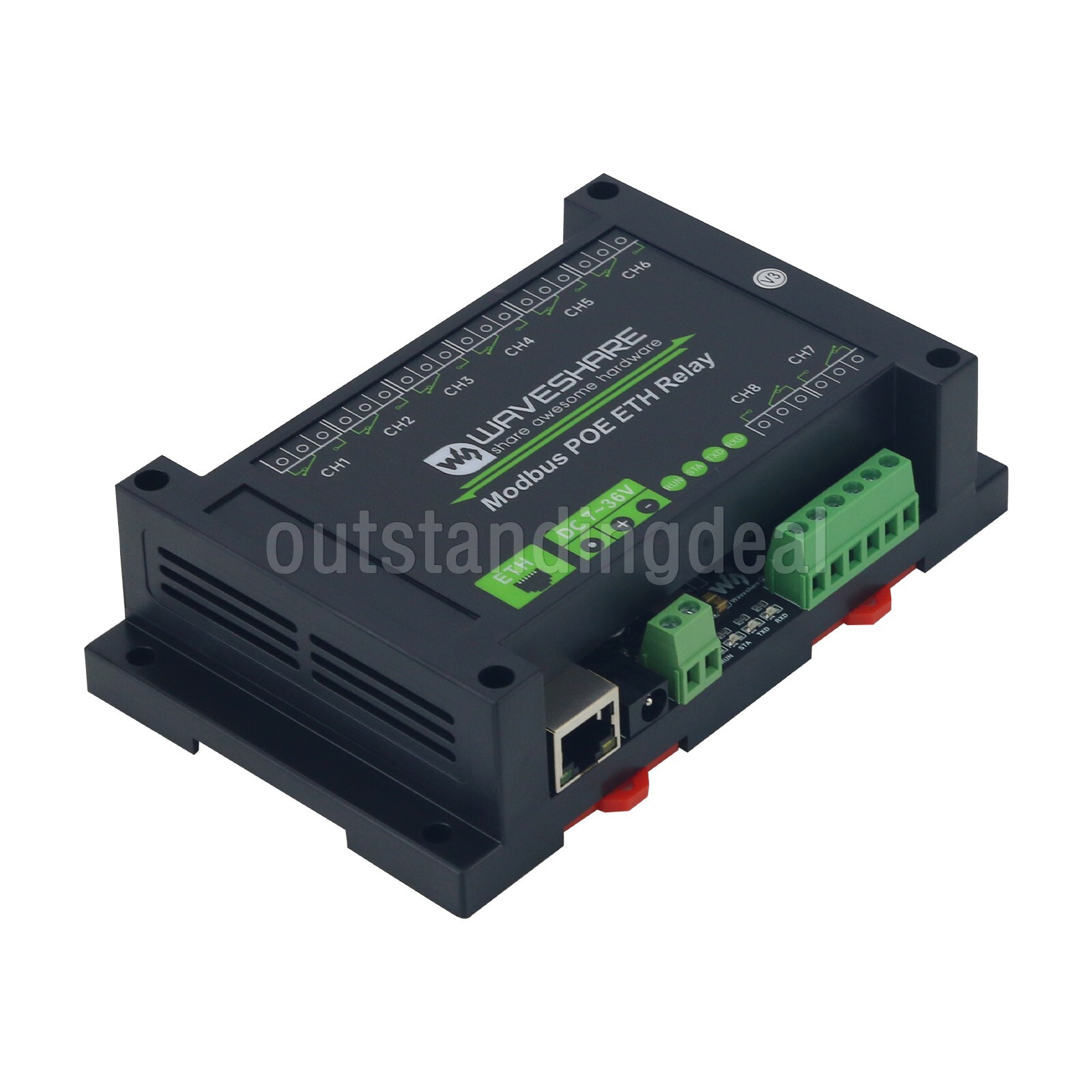 8-Channel Ethernet Relay Module Modbus POE ETH Relay for Industrial Equipment-