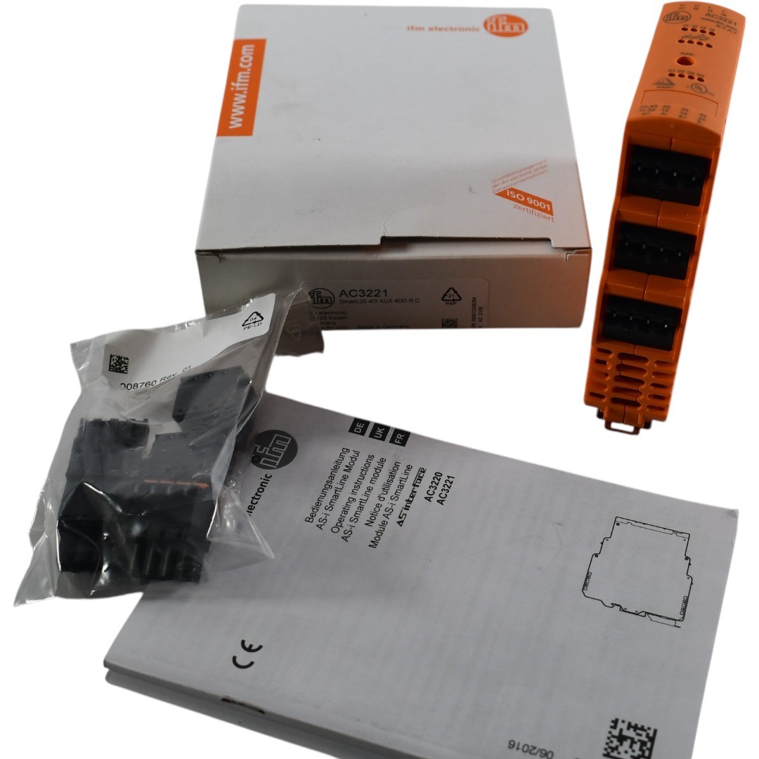 NEW IFM Electronic AC3221 SmartLine AS-i 4DI AUX 4DO R C Relay PLC Module