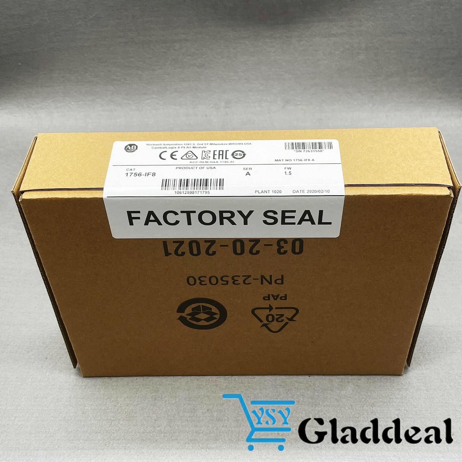 2021-2022 Factory Sealed Allen Bradley 1756-IF8 /A ControlLogix Point A/I Module