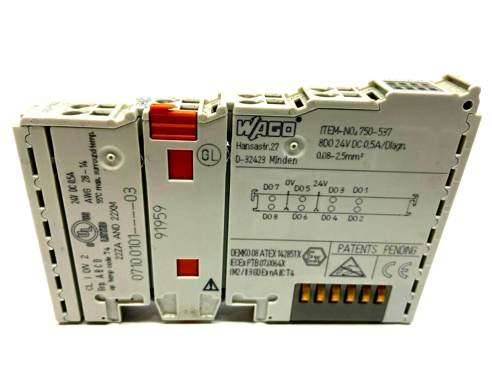 Wago 750-537 Output Module 8D0 24V DC 0.5A