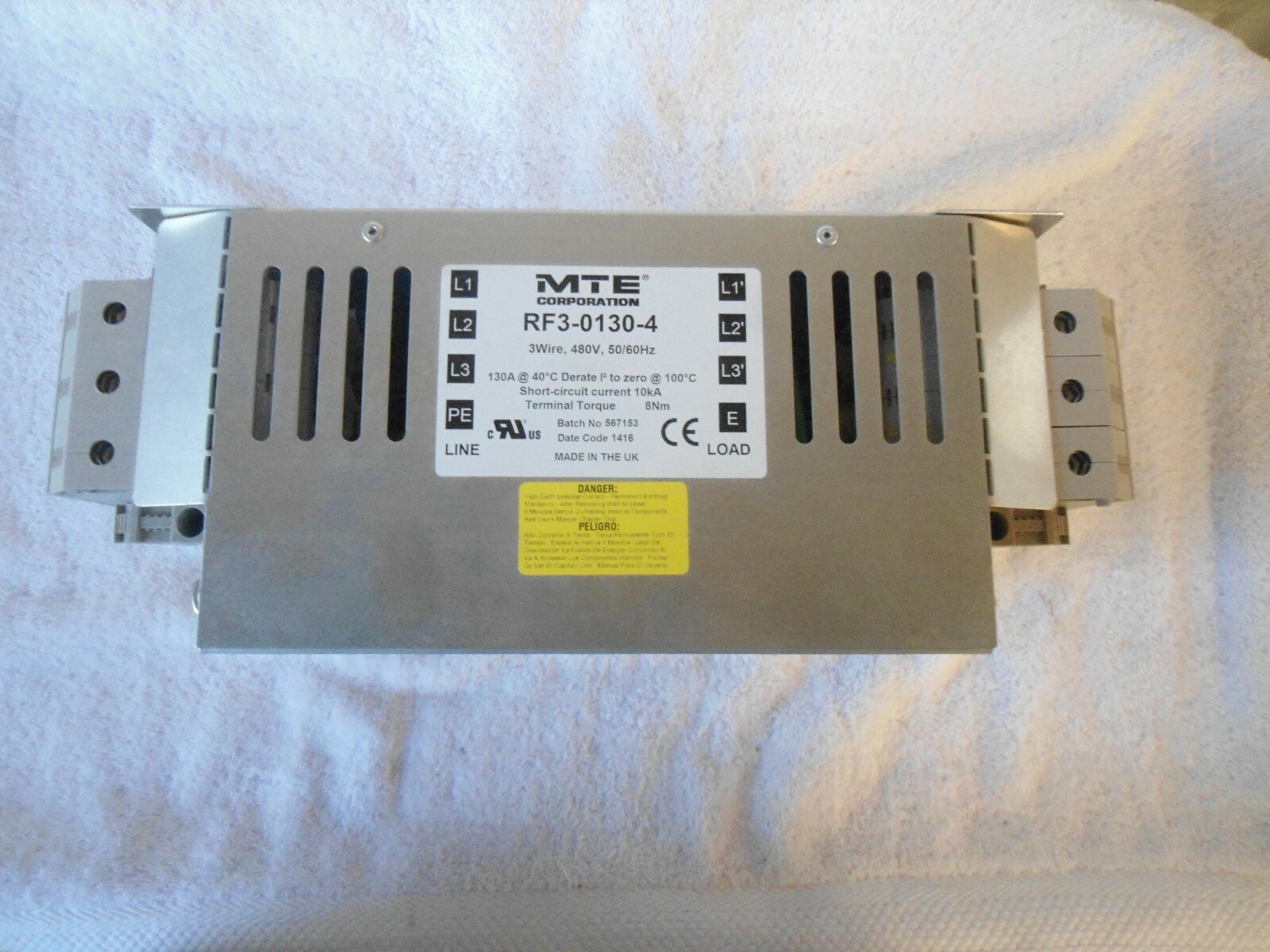 EMI Filter Surge Suppressor 3 Wire 480V RF3-0130-4