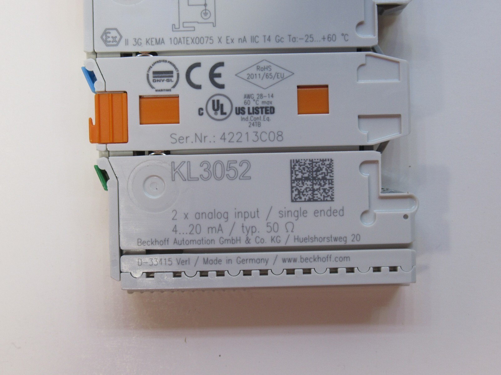 BECKHOFF KL3052 4-20mA Analog Input Module