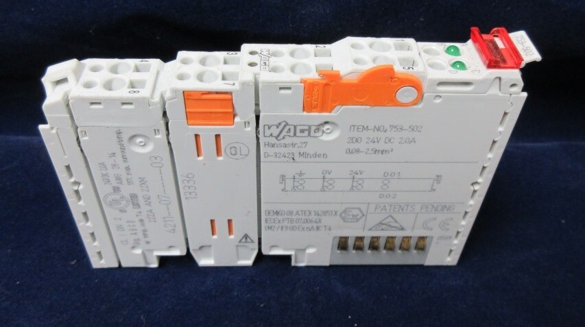 WAGO 753-502, 2-CHANNEL DIGITAL OUTPUT, 24 VDC, 2 AMP OUTPUT, DIN-35 RAIL