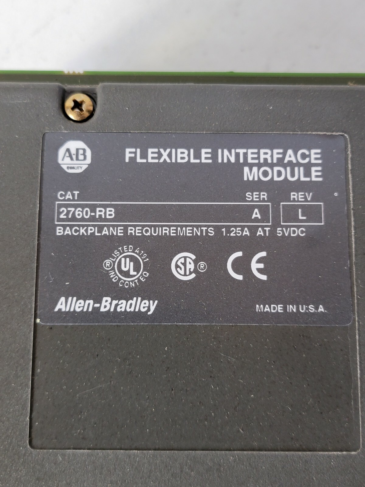 Allen Bradley 2760-RB Series A 2-slot Flexible Interface Module 5VDC