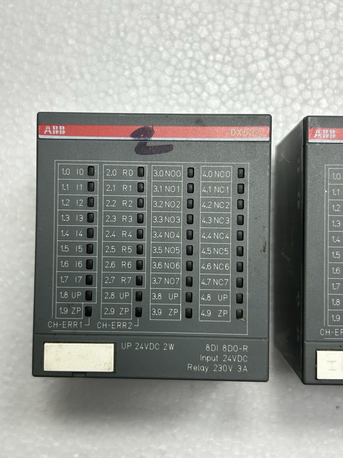 LOT OF 2PCS ABB 1SAP245200R0001 DX522 DIGITAL INPUT/OUTPUT MODULE 8 DI 24 VDC