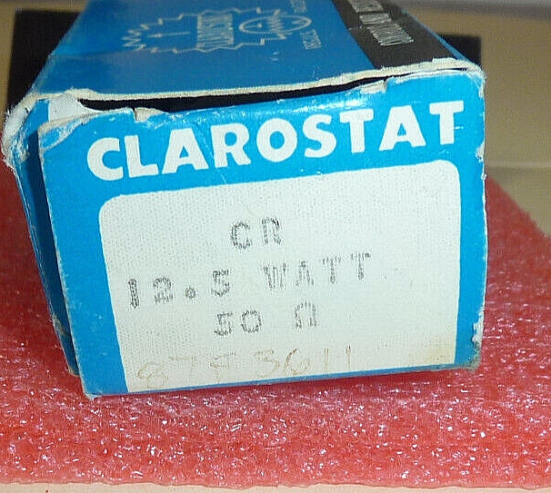CLAROSTAT 12.5 WATT 50 OHM Rheostat Wirewound, 50 ohm, 12.5 W Panel Mount