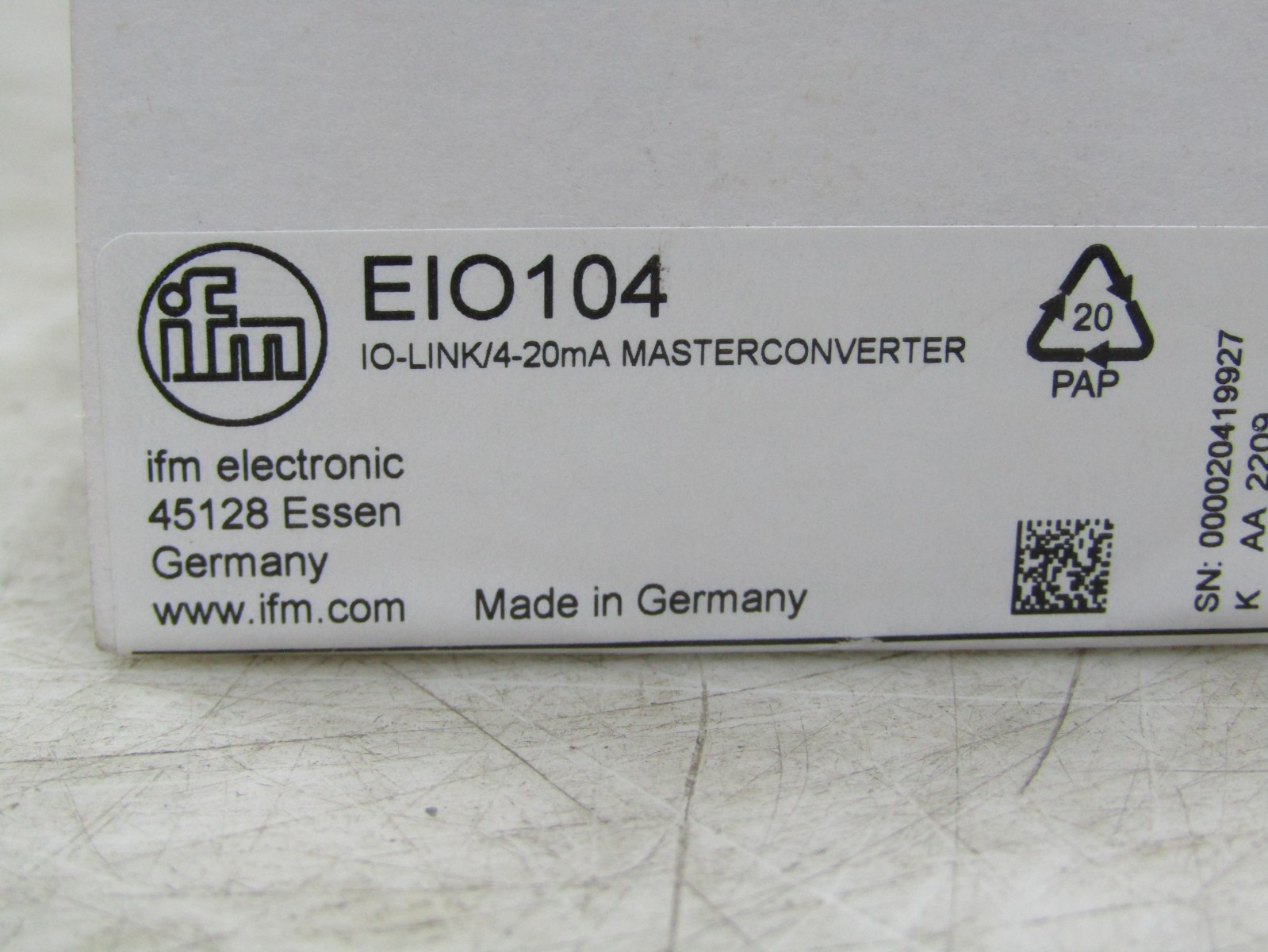 💥NEW IFM IO-LINK MASTER / CONVERTER 24 VAC 0.83 AMP EIO104