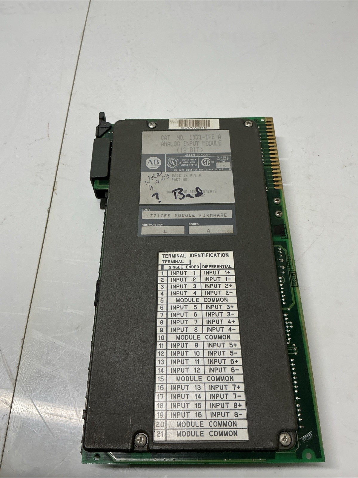 Allen-Bradley 1771-IFE Ser. A PLC-5 Analog Input Module H-722