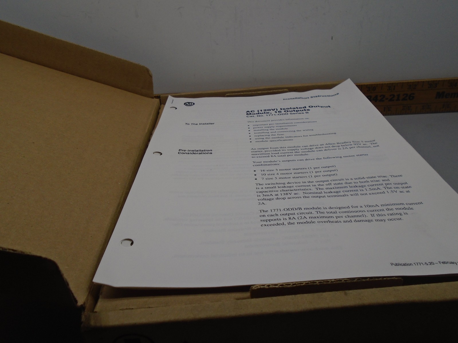 New Old Stock Allen Bradley 1771-ODD /B PLC 5 AC Output Module 1771-0DD N120