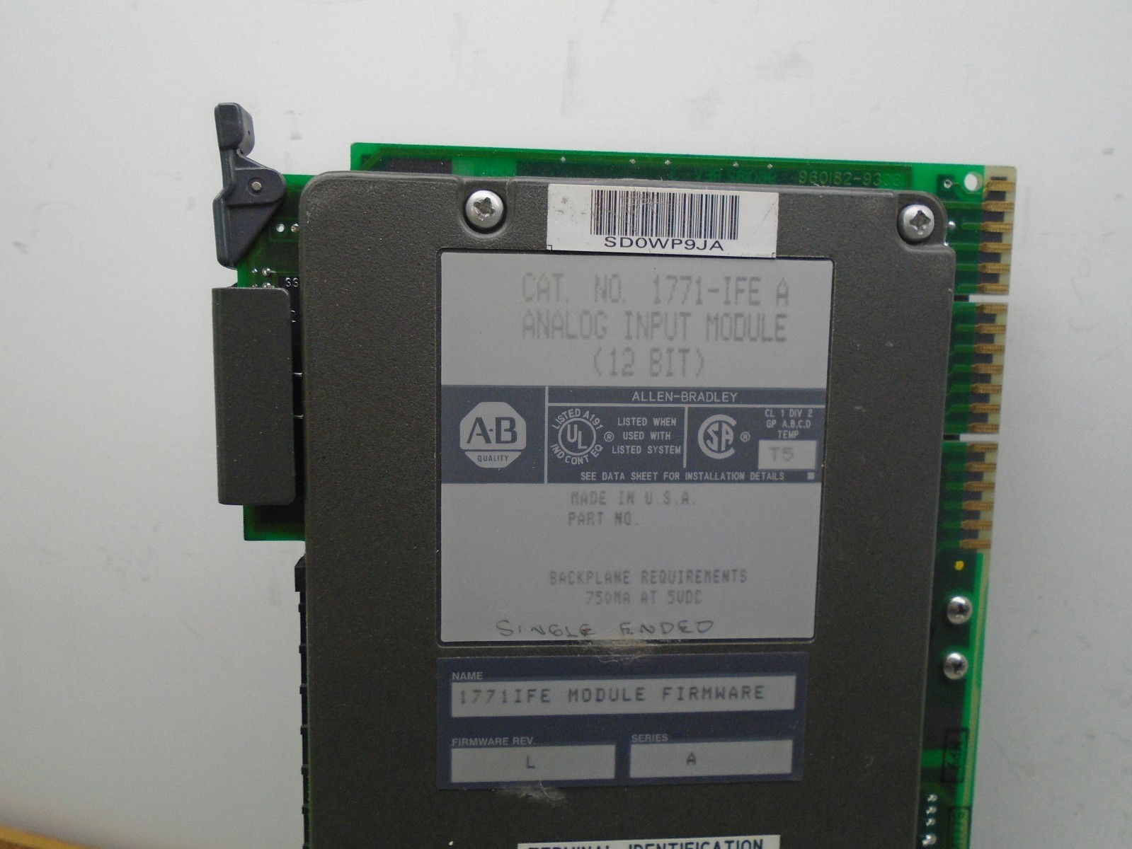 Allen Bradley 1771-IFE /A frn L PLC 5 12 Bit Analog Input 1771-1FE E48
