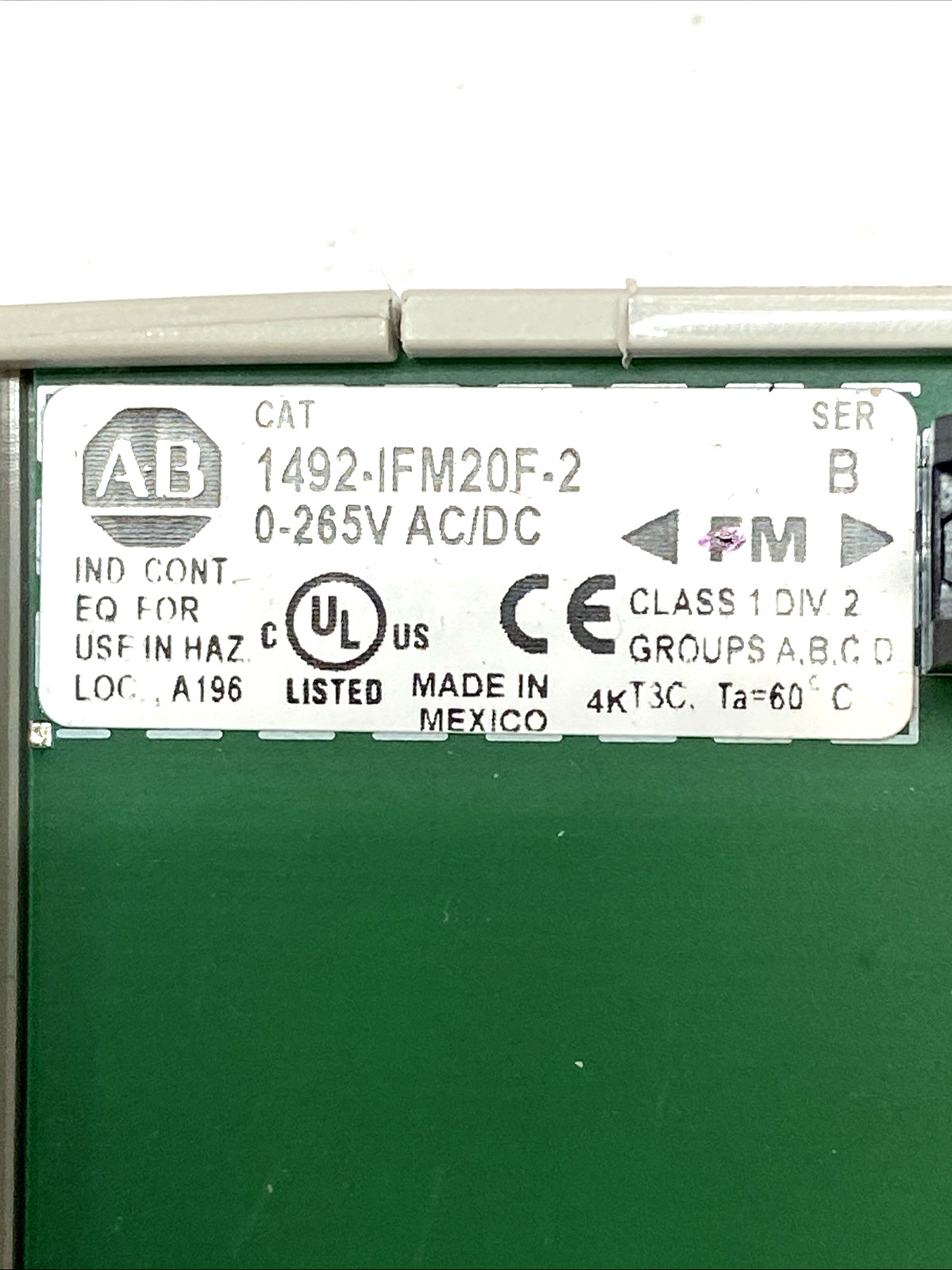 Allen Bradley 1492-IFM20F-2 IFM Module 20-Point Feed-Through Ser. B LOT OF 2