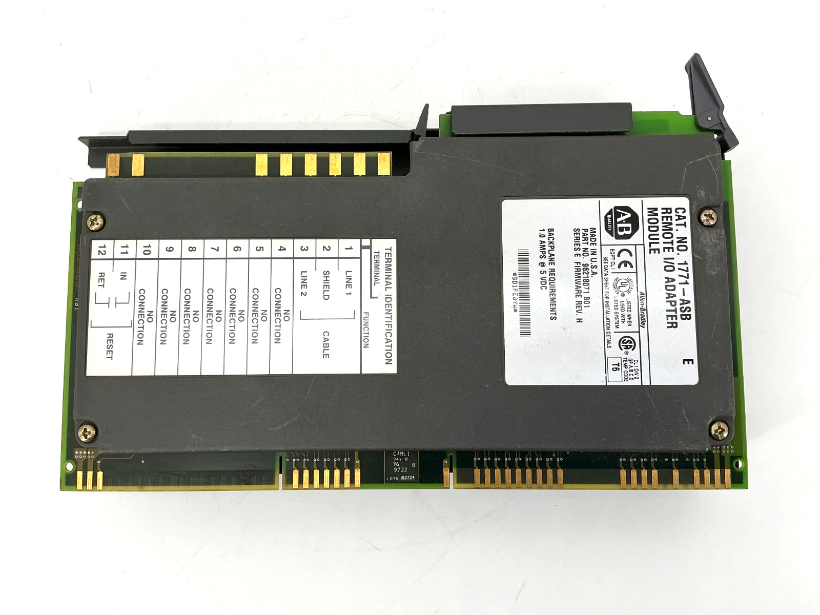 Allen Bradley 1771-ASB Ser E Remote I/O Adapter Module 1A @ 5VDC 1771ASB