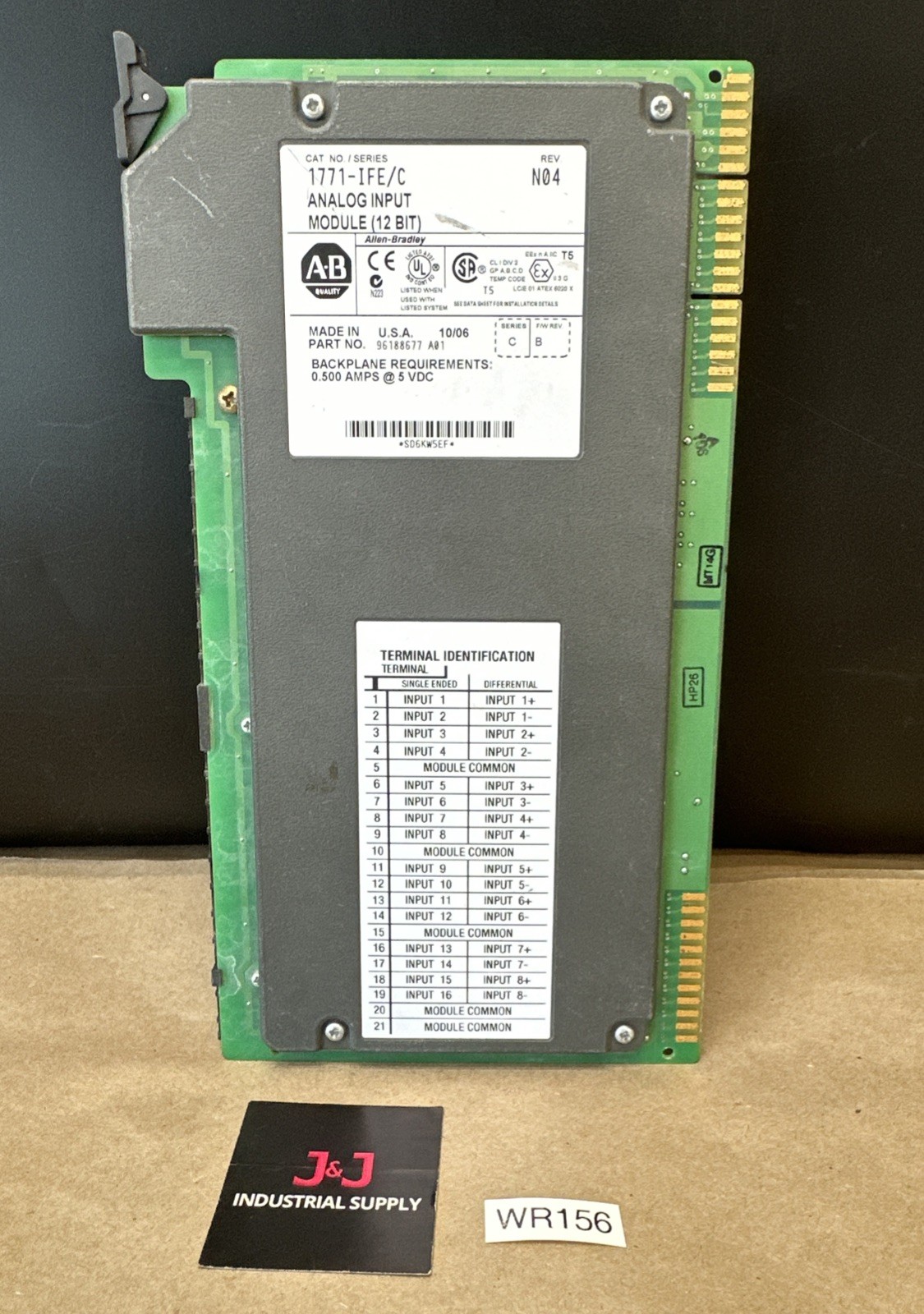 PREOWNED- Allen Bradley 1771-IFE/C Analog Input Module (12bit) N04 96188677 A01
