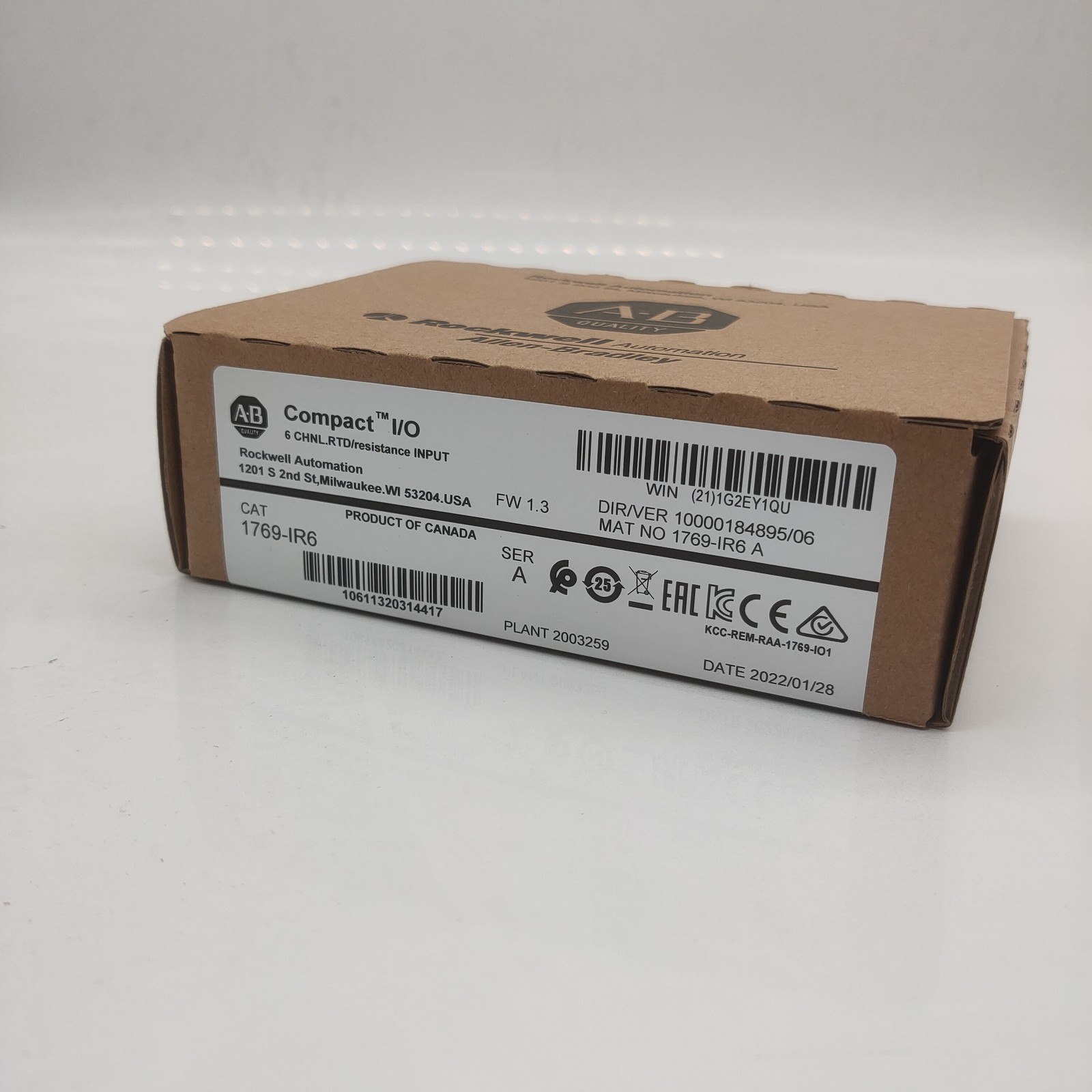 AB 1769-IR6 AB 1769IR6 SER A CompactLogix 6 Pt RTD Module New Sealed