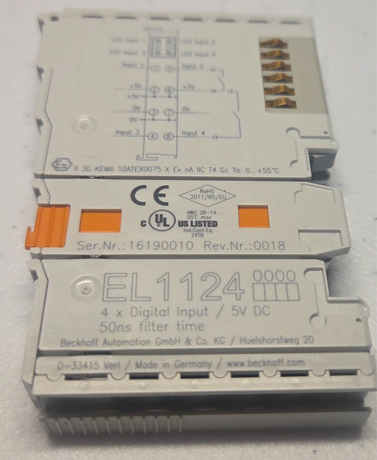 Beckhoff 4 x Digital Input Module Part No. EL1124