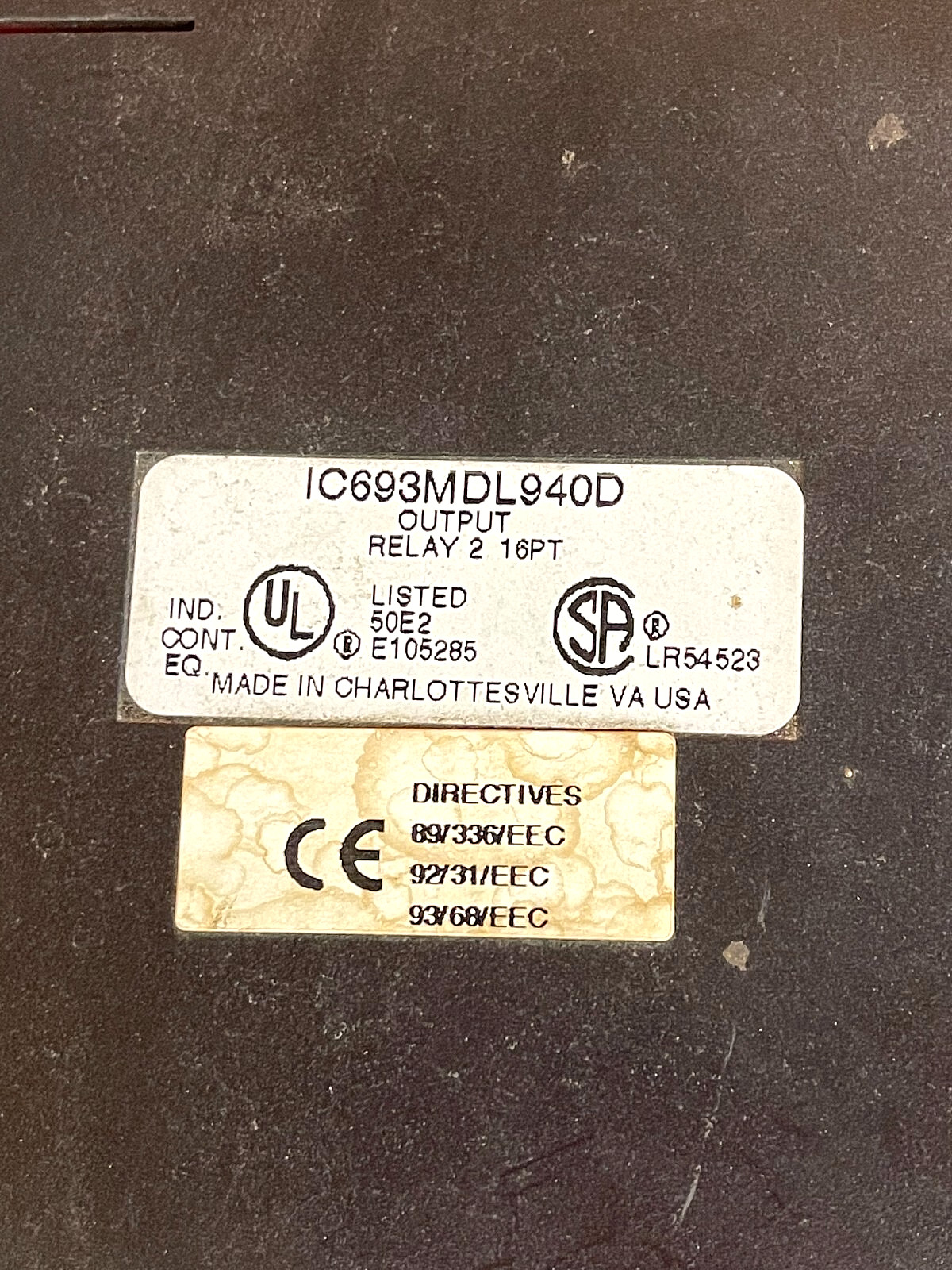UNBRANDED OUTPUT RELAY M/N: IC693MDL940D 16PT