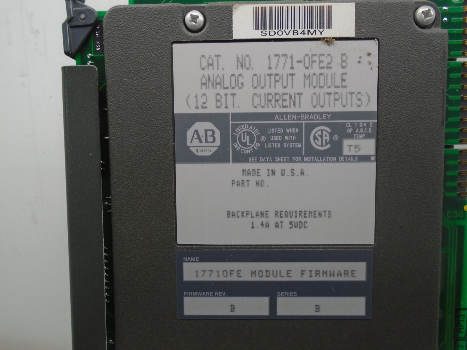 1771-OFE2 /B frn B Allen Bradley PLC 5 Analog output 1771-0FE2 E38