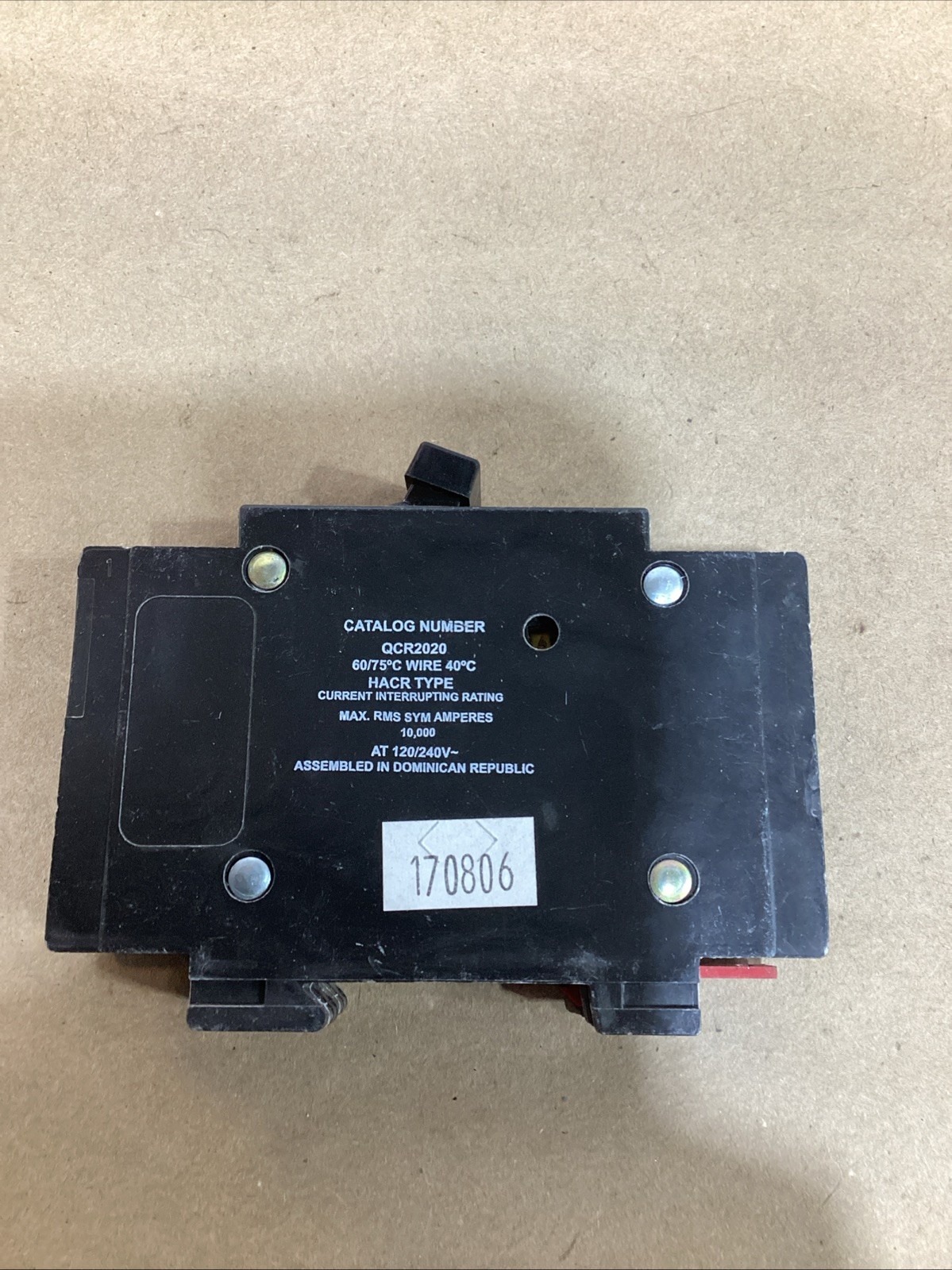 CUTLER HAMMER QCR 2020 BREAKER 2 POLE 20A 120-240V