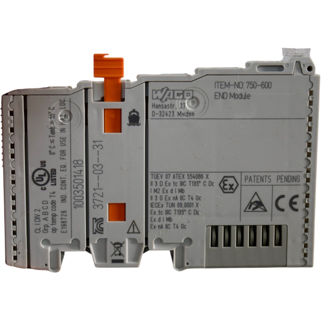 WAGO 750-600 End Module I O System DIN Rail Accessory