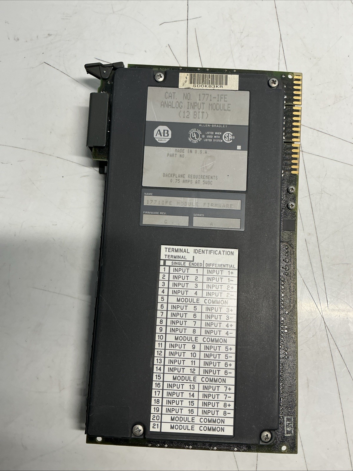 Allen Bradley 1771-IFE ANALOG INPUT MODULE AA-173