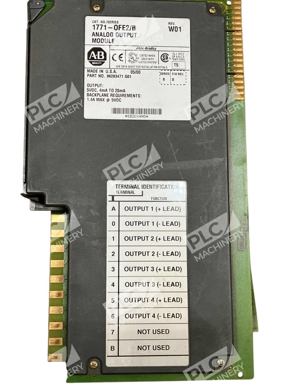 Allen Bradley AB 96283471 G01 Analog Output Module 1771-OFE2 /B