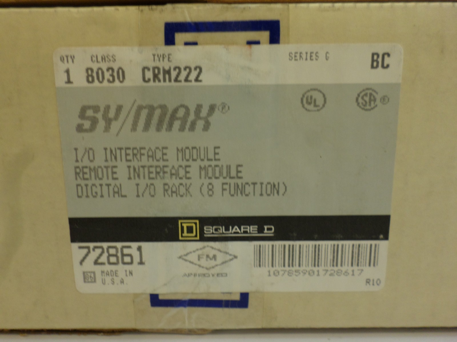 New Surplus Square D 8030 CRM222 I/O Interface Module SY/MAX Remote Module