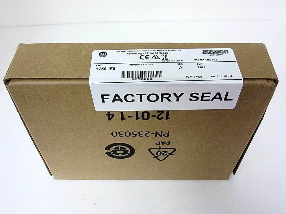 Allen Bradley 1756IF8 ControlLogix 8 Point A/I Module 1756-IF8 Ser A New Sealed