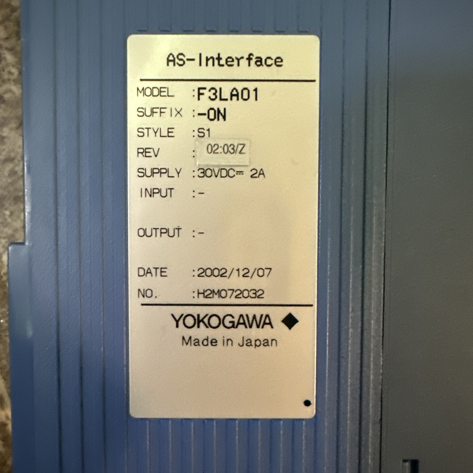 Yokogawa F3LA01 FA-M3 AS-Interface Module PLC Factory ACE AS-i Master