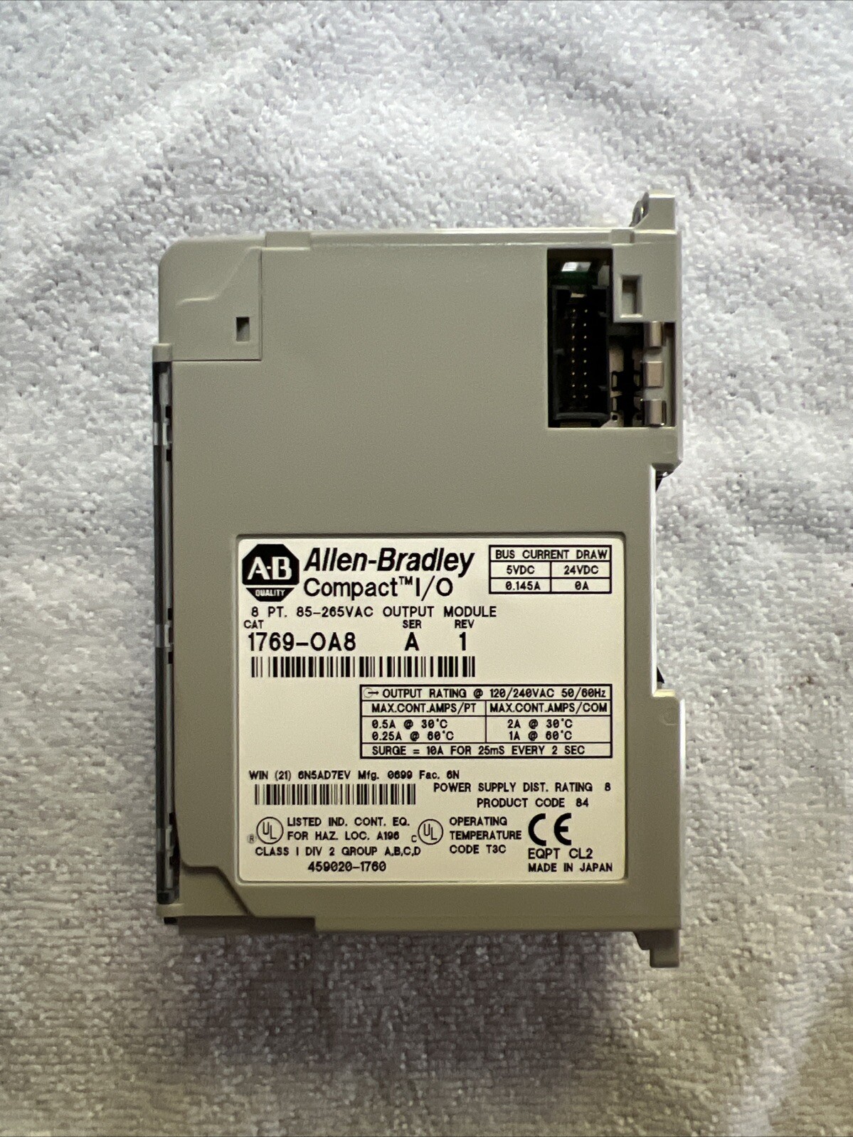 Allen Bradley 1769-OA8 /A Output Module 1769-0A8